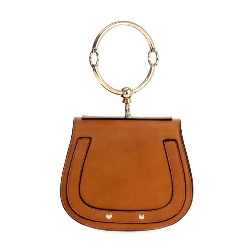 Premium Vegan Leather Luxe Metal Ring bag - Picture 1 of 5